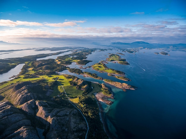 Beautiful Nature Norway natural landscape aerial photography.