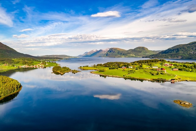 Beautiful Nature Norway natural landscape aerial photography.