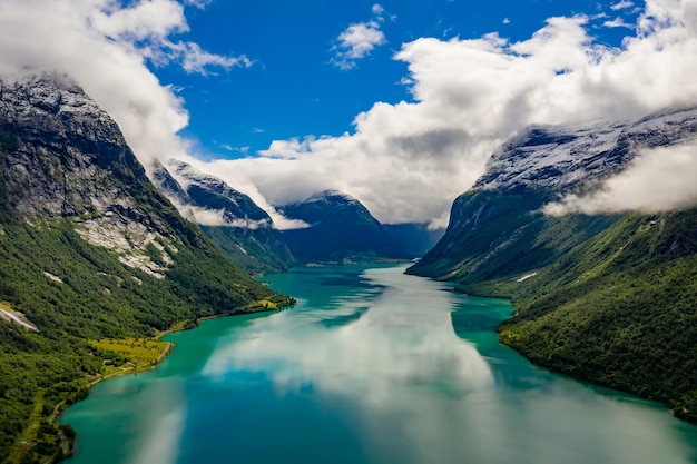 Beautiful Nature Norway natural landscape lovatnet lake Lodal valley