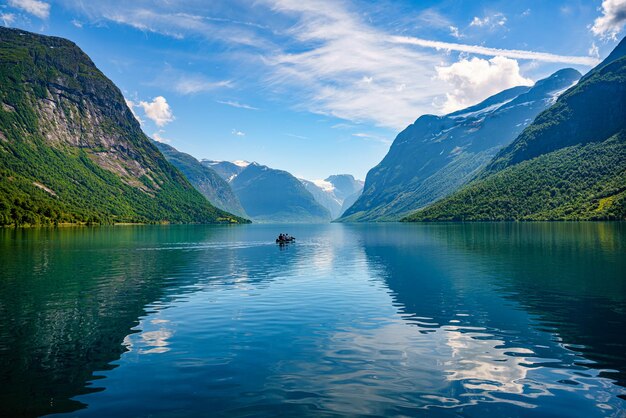 Photo beautiful nature norway natural landscape