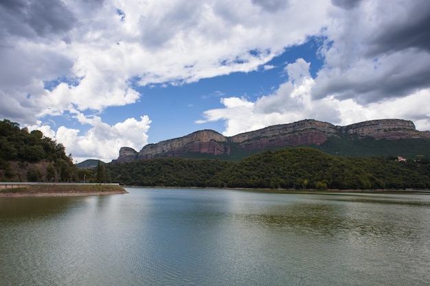 Beautiful nature at Sau Reservoir in Spain.