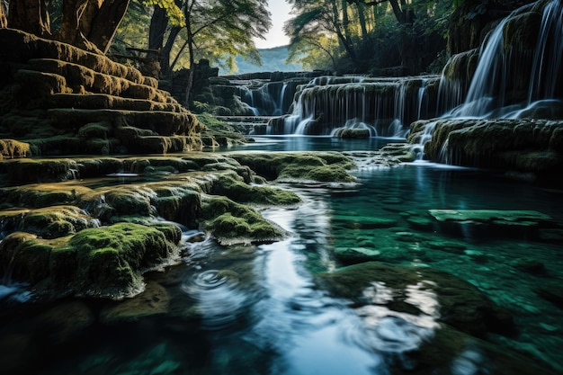 beautiful nature with natural waterfalls professional photography