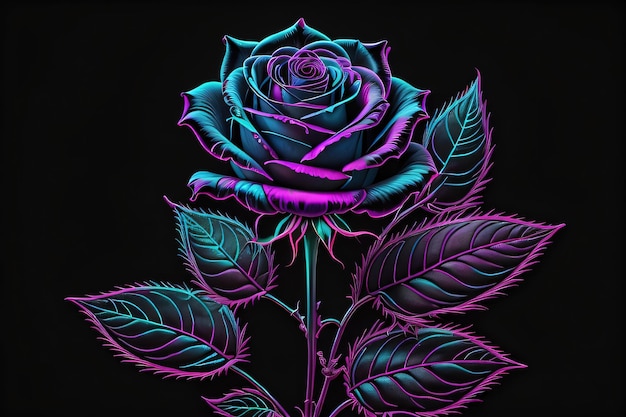 a beautiful neon rose flower