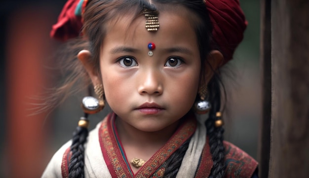 Beautiful nepali girl attire image