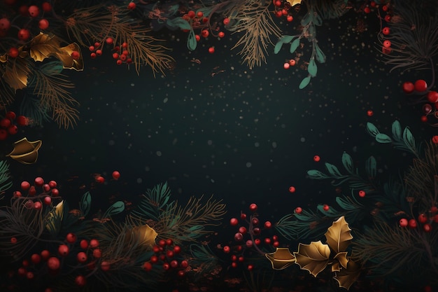 Beautiful New Year and Christmas background AI Generated