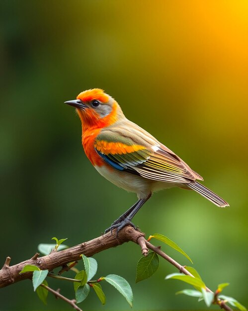 Photo beautiful and nice colorful bird picture