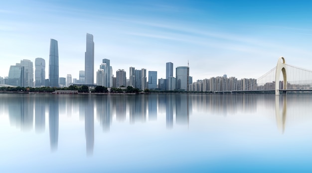 Beautiful night view of Guangzhou city skyline