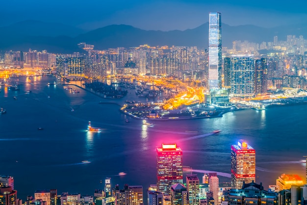 Beautiful night view of Hong Kong

