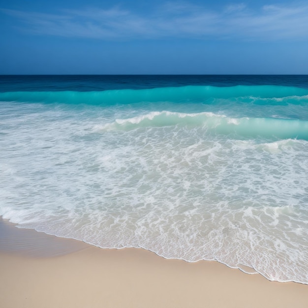 A beautiful ocean in the distance seen from the beach