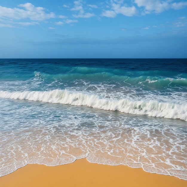 A beautiful ocean in the distance seen from the beach