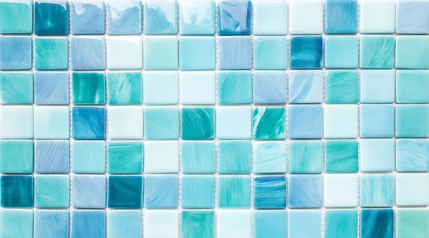 Photo beautiful ocean mosaic tile design featuring various shades of blue and green tones