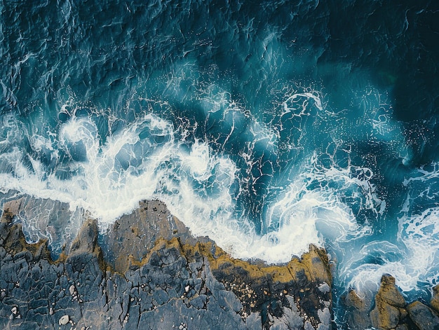 Beautiful ocean water top view high resolution photography stock photo The ocean water is clear