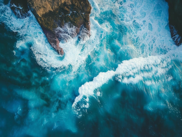 Beautiful ocean water top view high resolution photography stock photo The ocean water is clear