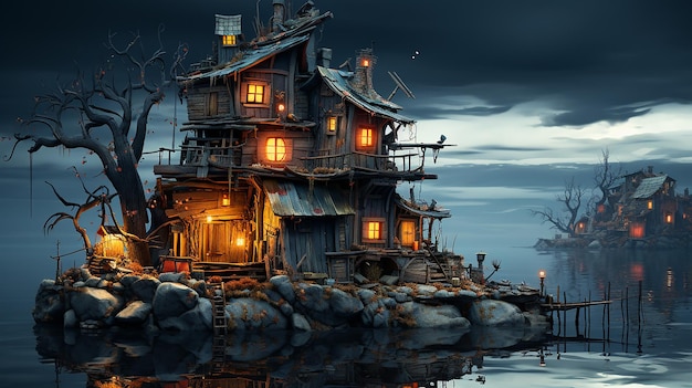 Beautiful Old Cartoon House