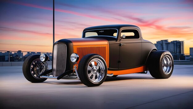 beautiful old timer hot rod vintage car at sunset transport vehicles automotive