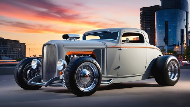 beautiful old timer hot rod vintage car at sunset transport vehicles automotive