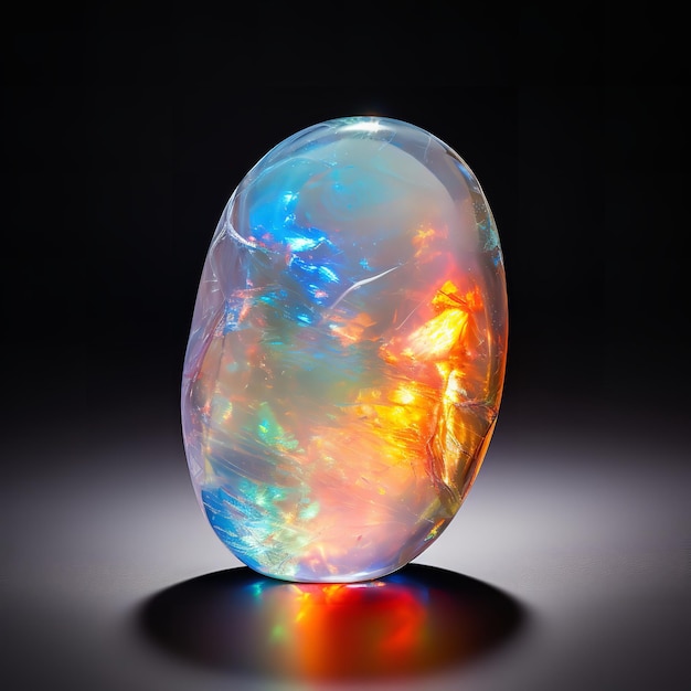 Beautiful Opal isolated on black background