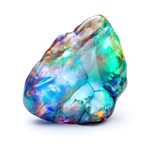 Beautiful Opal isolated on white background