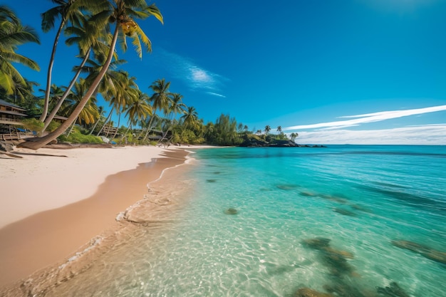 Beautiful outdoor tropical beach and sea in paradise island photography