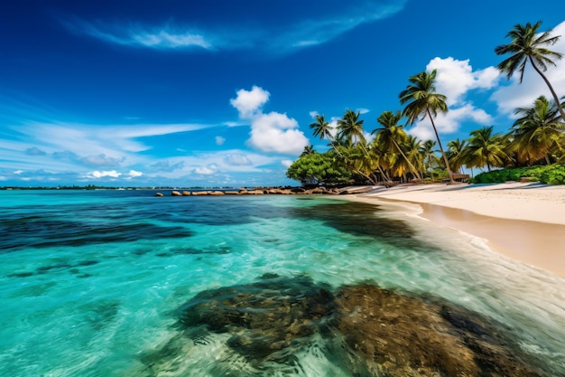 Beautiful outdoor tropical beach and sea in paradise island photography