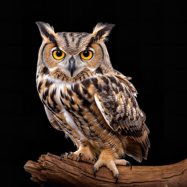 Beautiful Owl isolated on black background