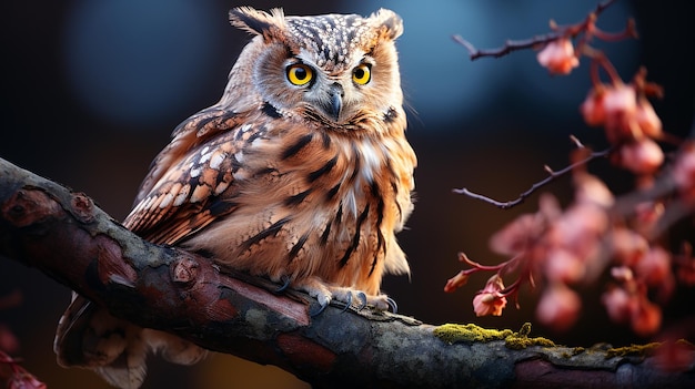 beautiful owl on tree