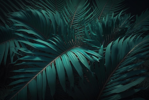 Beautiful palm leaves background generative AI