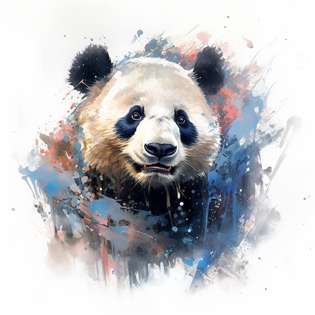 Beautiful panda head painting images Generative AI