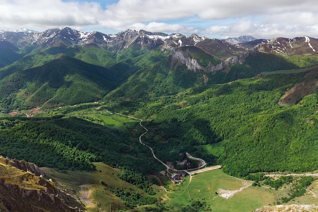 Beautiful panorama of the Picos de Europa Spain