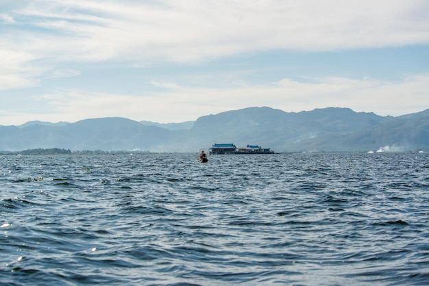 A beautiful panoramic view of Inle Lake in Myanmar