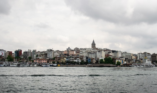 Beautiful panoramic view of the old district of Istanbul