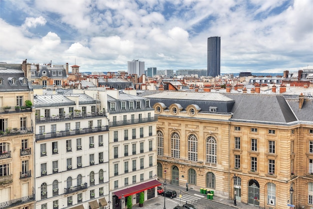 Beautiful panoramic view of Paris from the roof of the Pantheon