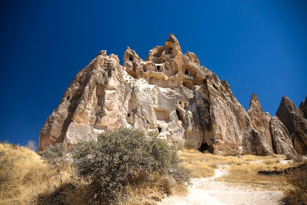 Beautiful panoramic view of rocks in Cappadocia Trkiye