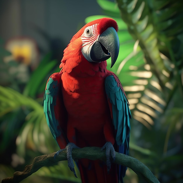 Beautiful parrot face portrait