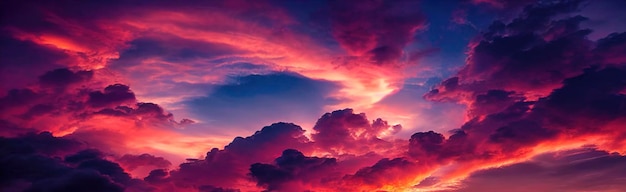 Beautiful pastel cloudy sunset