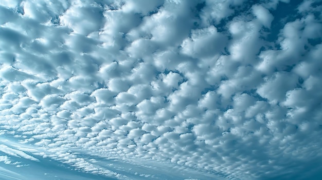 Photo the beautiful patterns of altocumulus clouds resemble cotton balls