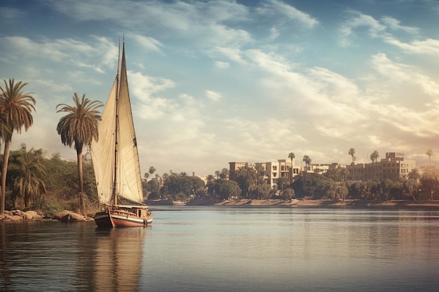 Photo beautiful and peaceful city on the nile river