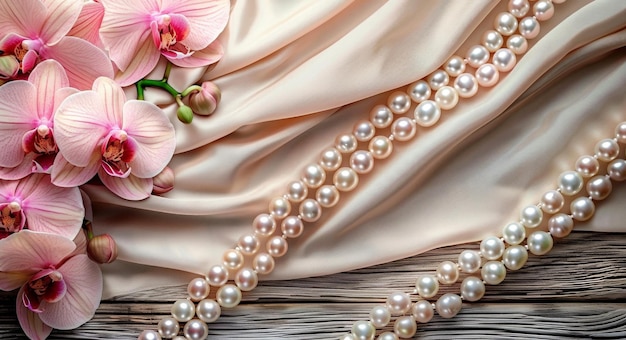 Beautiful Pearl Jewelry and Floral Decoration