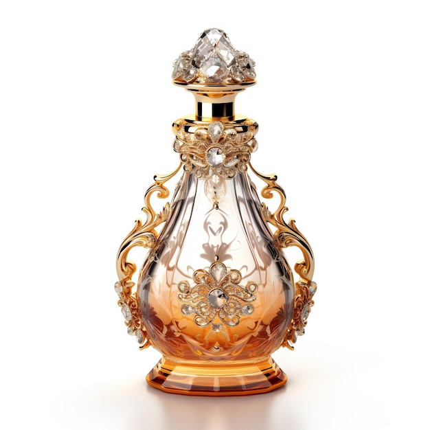 Beautiful perfume bottle isolated on white background