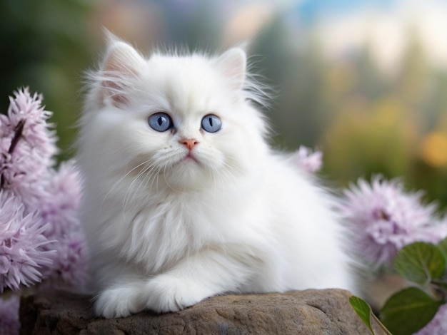 a beautiful Persian Kitten with a beautiful background