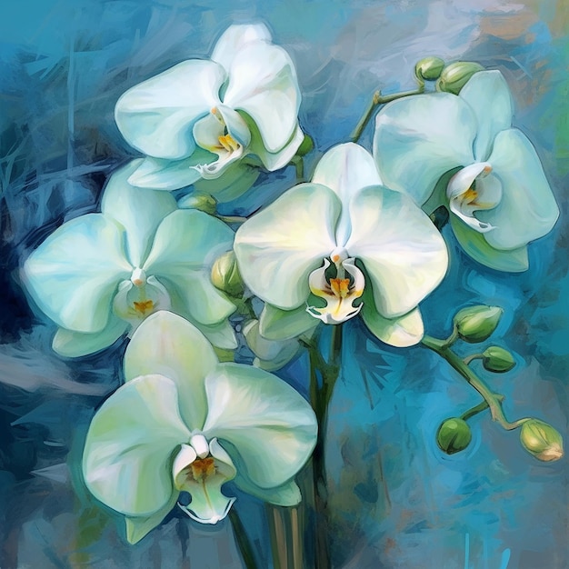 Beautiful phalaenopsis tob white flower images Generative AI