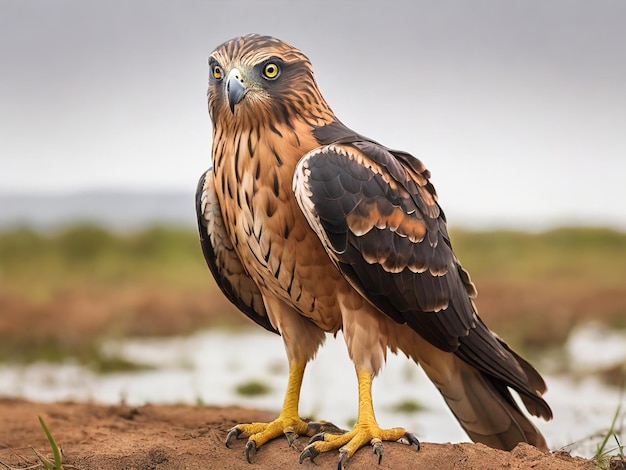 Beautiful photo of the Levant Swamp Harrier bird ai generated