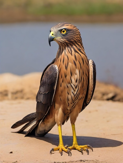 Beautiful photo of the Levant Swamp Harrier bird ai generated