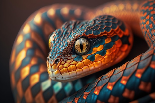 Beautiful photo snake natural background ai generated