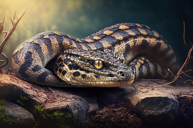 Beautiful photo snake natural background ai generated