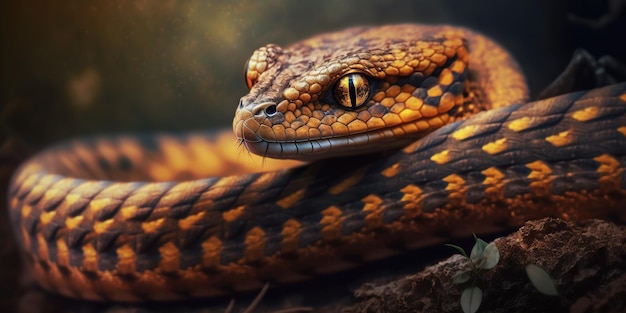 Beautiful photo snake natural background ai generated