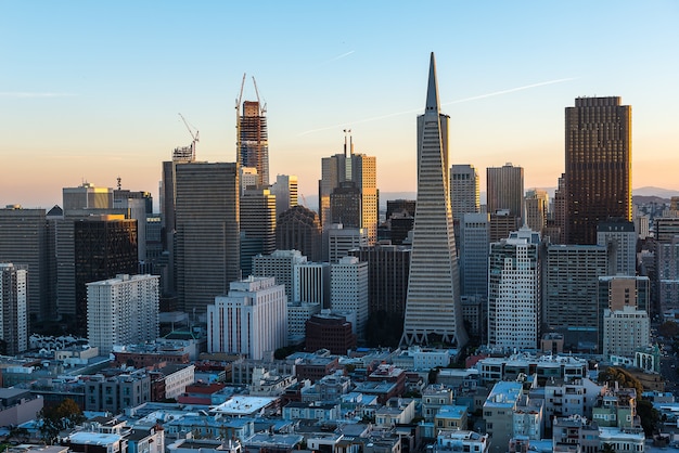 Beautiful Photography of Downtown San Francisco sunset