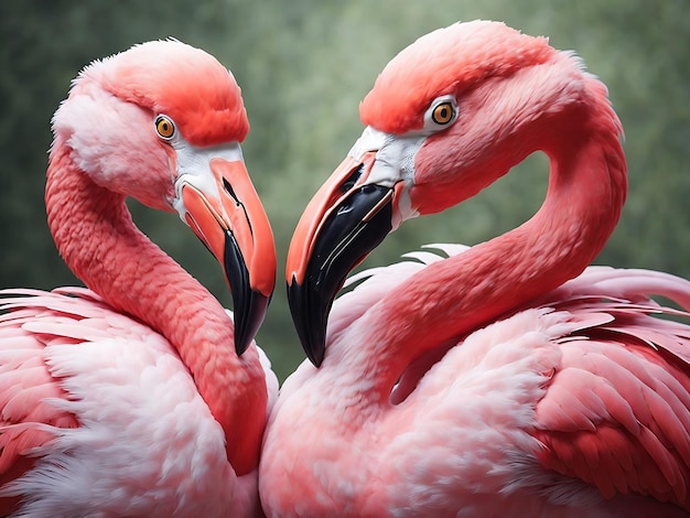 Beautiful Photorealistic pink flamingo portrait Ai generated