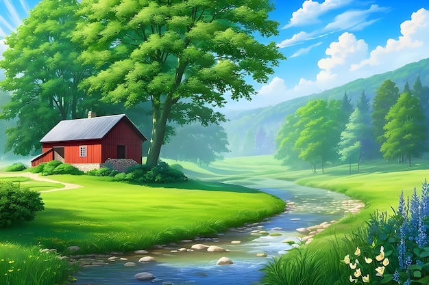 beautiful piece of nature in daylight peaceful country side