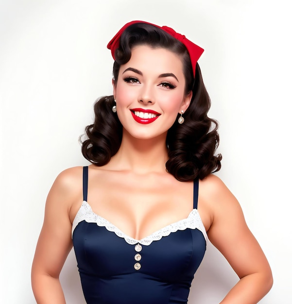 Beautiful pin up girl in retro style Pinup woman